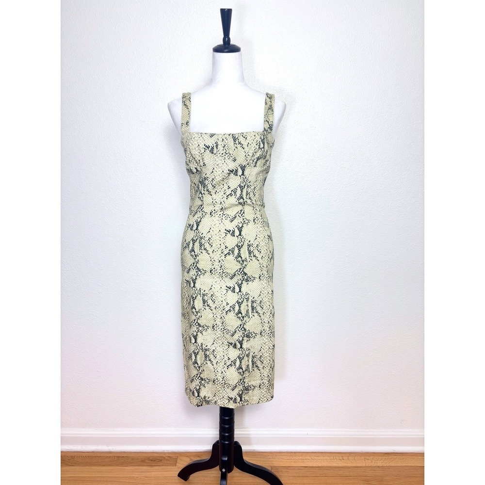 Capulet Snakeskin Sleeveless Bustier Bodycon Midi Dress Size Medium Party Glam